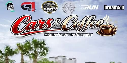 Cars and coffee at the marina